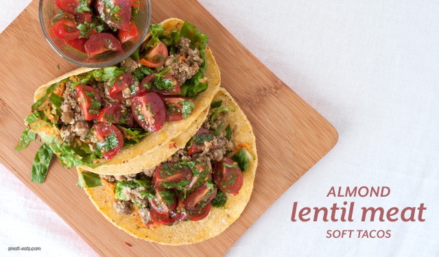 Almond Lentil Meat Soft Tacos from small-eats.com