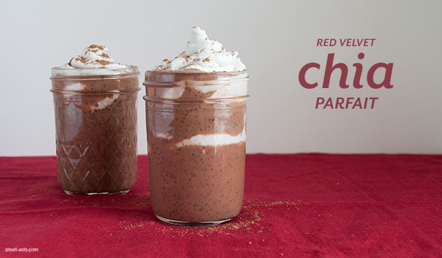 Red Velvet Chia Parfaits from small-eats.com