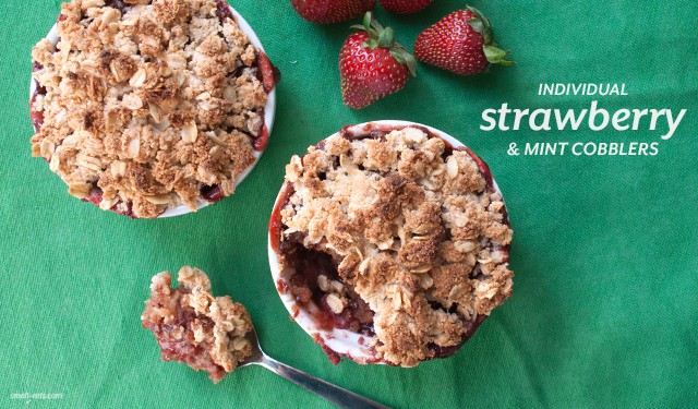 Individual Strawberry and Mint Cobblers from small-eats.com