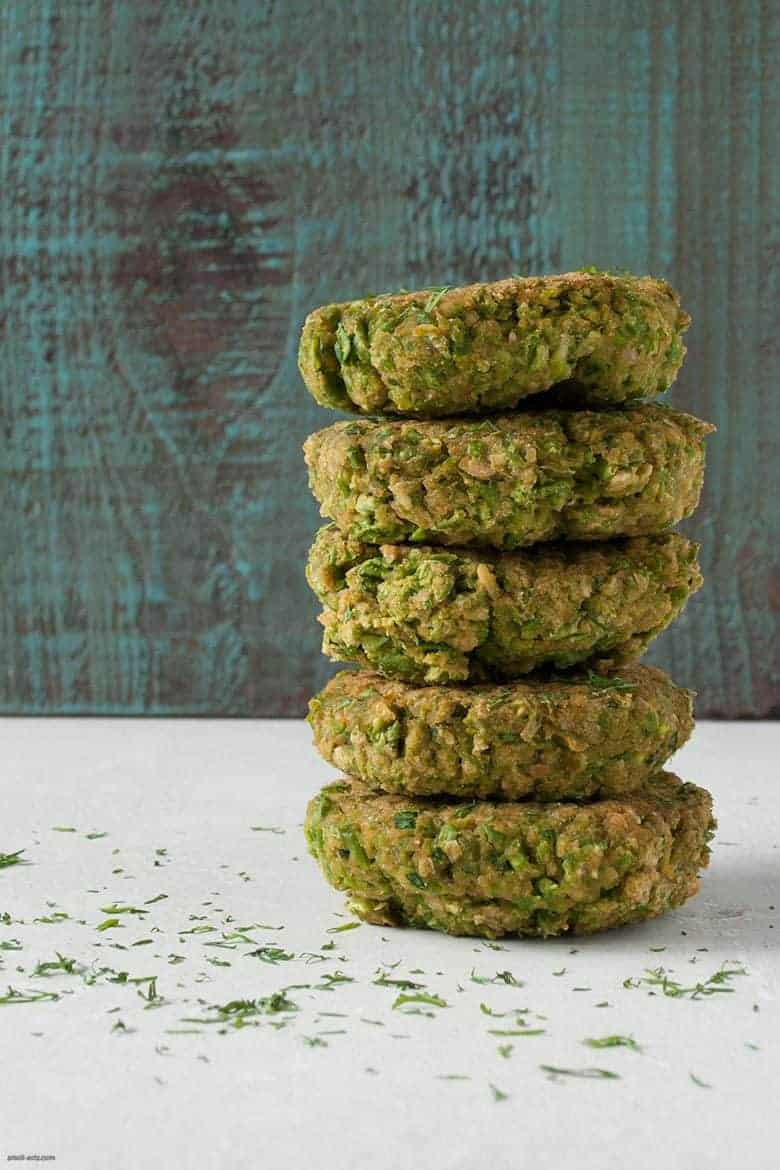 Enjoy a spring-y, green and baked take on a falafel. | Baked Green Pea Falafel from small-eats.com 