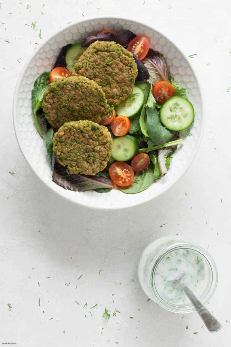 Enjoy a spring-y, green and baked take on a falafel. | Baked Green Pea Falafel from small-eats.com 