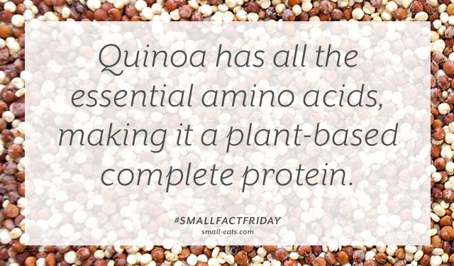 Quinoa has all the essential amino acids, making it a plant-based complete protein. #smallfactfriday