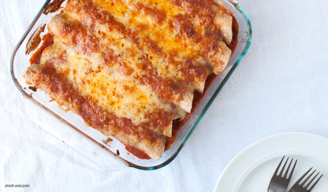 Enchiladas packed with summer vegetables, kale, and beans to savor the season.