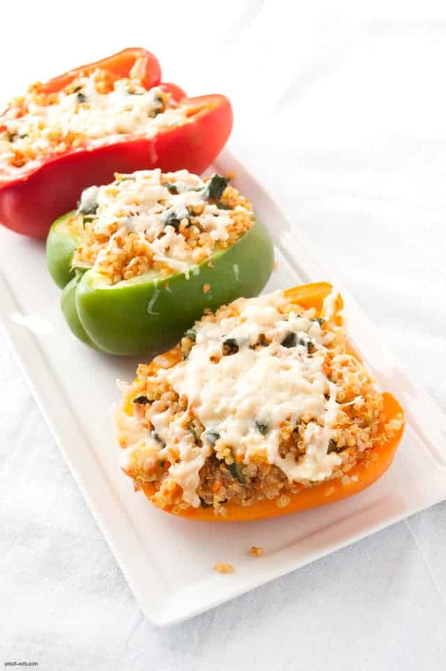 Make a big batch of these Quinoa Stuffed Bell Peppers with Kerrygold cheddar to cover meals during a busy week.