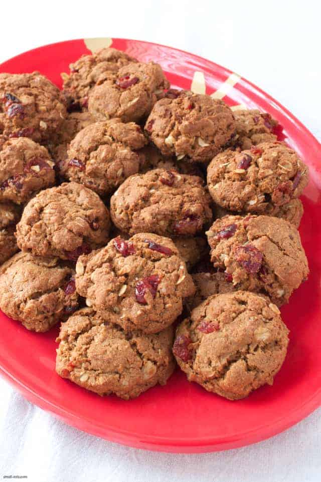 A wholesome and hearty oatmeal cookie with a touch of sweetness from dried cranberries.