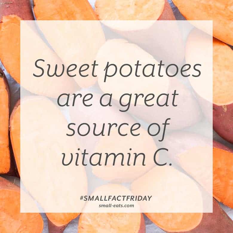 Sweet potatoes are a great source of vitamin C. #smallfactfriday 