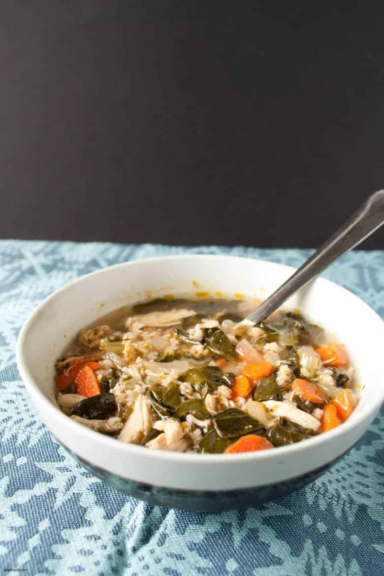 Let your slow cooker do the work for your next batch of comforting and veggie-packed chicken soup. | Slow Cooker Chicken Soup with Rice from small-eats.com 