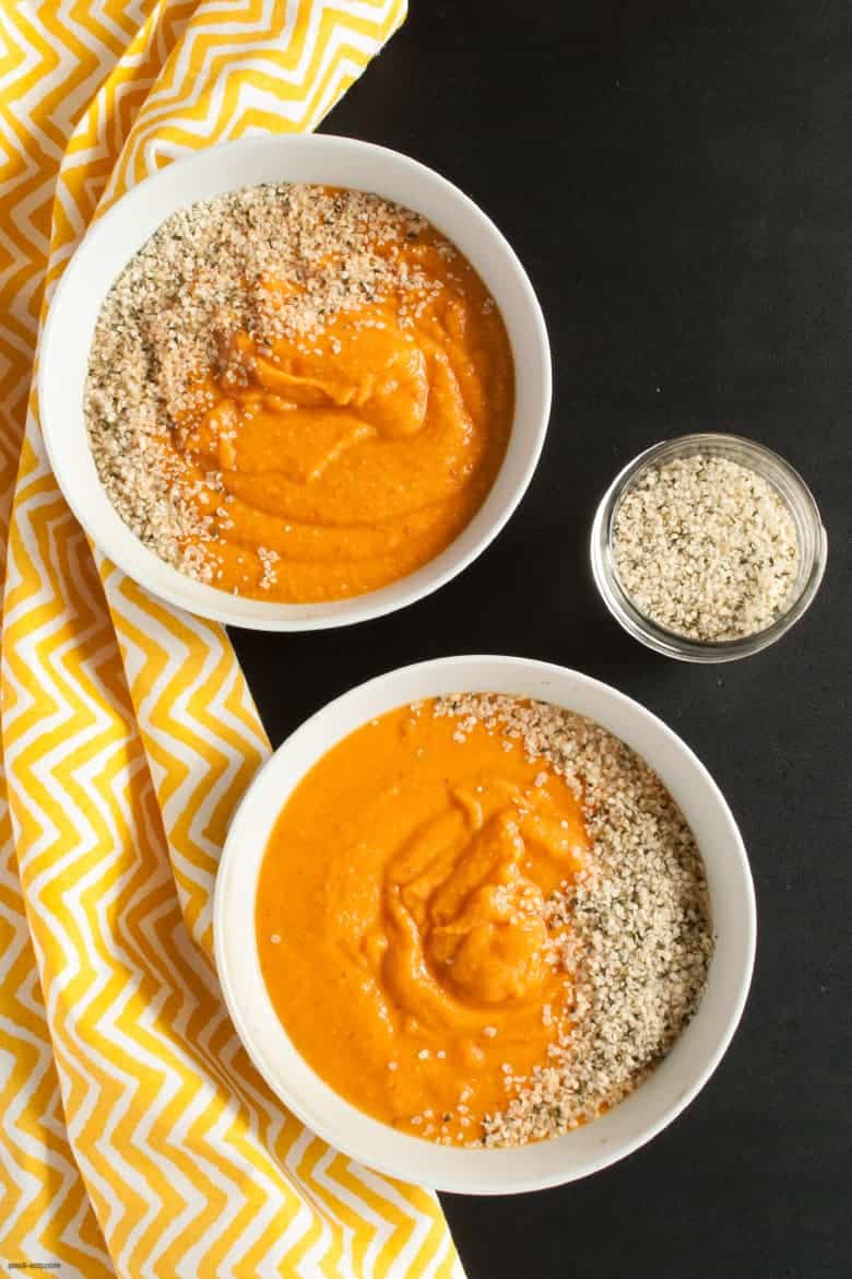 A sweet potato soup that's got a great balance of sweet and smoky with a touch of heat. | Smoky Sweet Potato White Bean Soup from small-eats.com 
