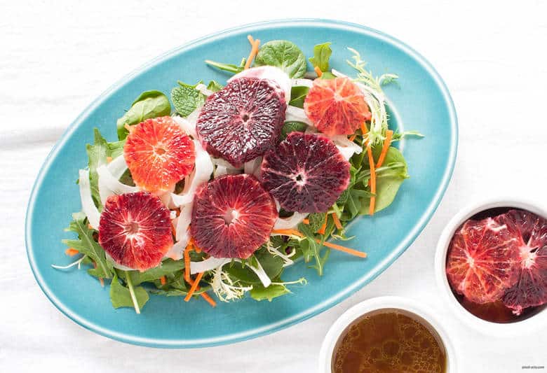 A winter salad to bright any gloomy day with blood oranges, carrots, and pickled fennel. | Blood Orange and Pickled Fennel Salad from small-eats.com