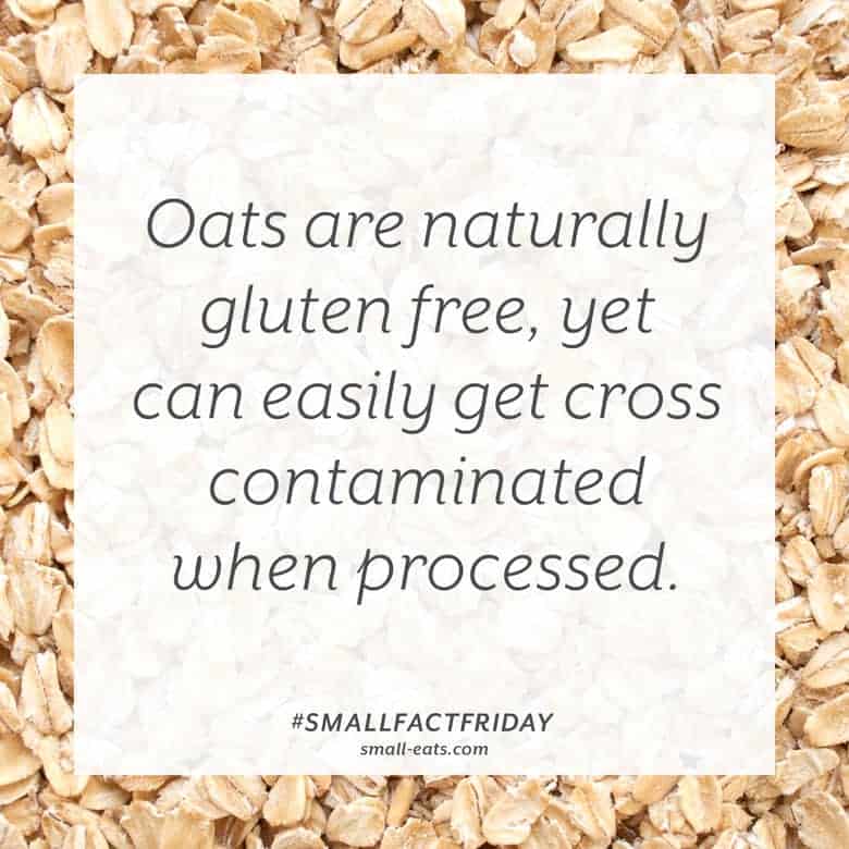 Oats are naturally gluten free, yet can easily get cross contaminated when processed. #smallfactfriday