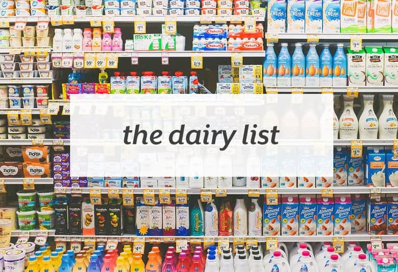 Figure out what is dairy and what isn't so you'll know what to avoid if you're sensitive or intolerant to dairy. | The Dairy List from small-eats.com