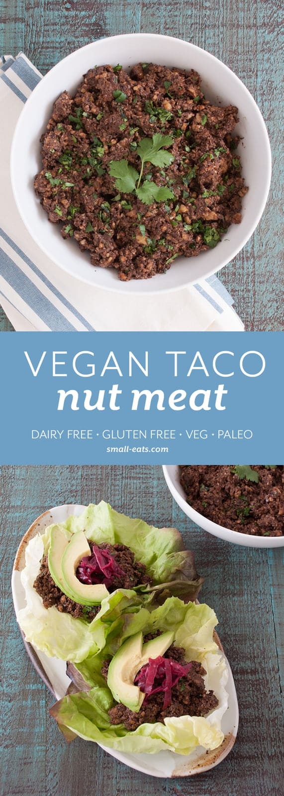 Make a simple taco meat that works for meat eaters and vegetarians alike. | Vegan Taco Nut Meat from small-eats.com 