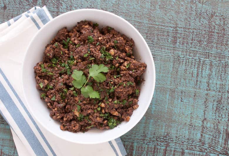 Make a simple taco meat that works for meat eaters and vegetarians alike. | Vegan Taco Nut Meat from small-eats.com