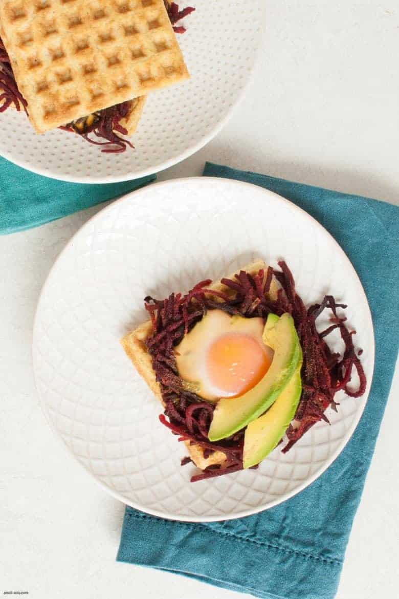 Start off your day with a fun, savory and gluten free breakfast that makes getting your veggies in easy. | Breakfast Egg Nest Sandwiches (Gluten Free) from small-eats.com