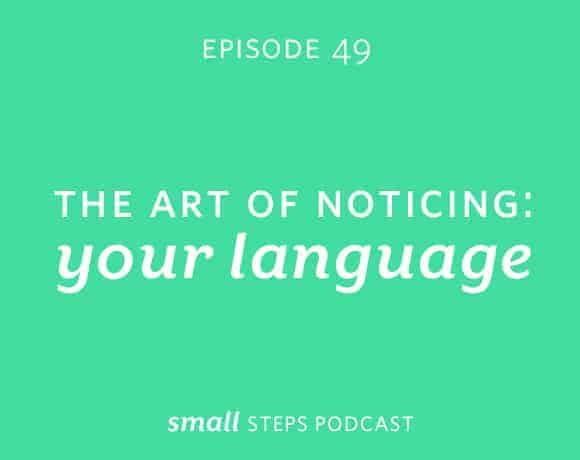 Small Steps Podcast #49: The Art of Noticing: Your Language from small-eats.com